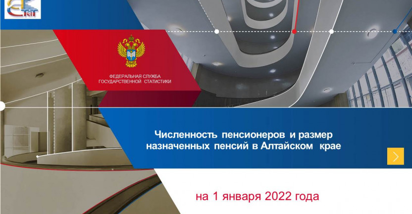 Численность пенсионеров и размер назначенных пенсий в Алтайском  крае на 1 января 2022 года