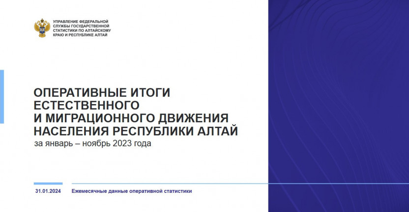 Оперативные итоги естественного и миграционного движения населения Республики Алтай. Январь – ноябрь 2023 года