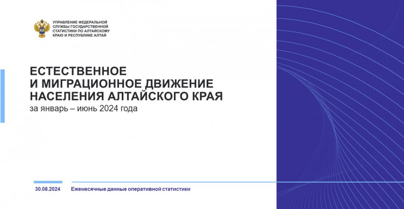 Естественное и миграционное движение населения в Алтайском крае. Январь – июнь 2024 года